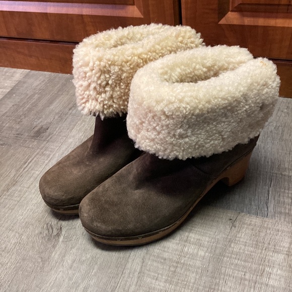 Ugg Platform Leather Ankle Boots Booties - Picture 2 of 6